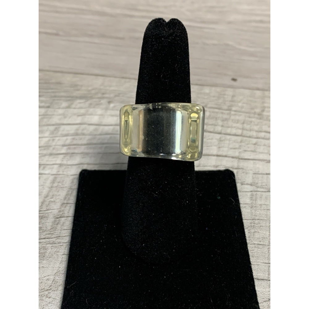 Colorful Acrylic Ring - Transparent Resin Geometric Clear Square Irregular Ring
